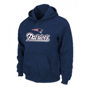 New England Patriots Authentic Logo Pullover Hoodie D.Blue