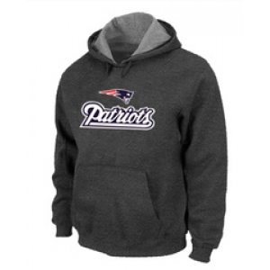 New England Patriots Authentic Logo Pullover Hoodie D.Grey