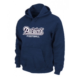 New England Patriots Authentic font Pullover Hoodie D.Blue