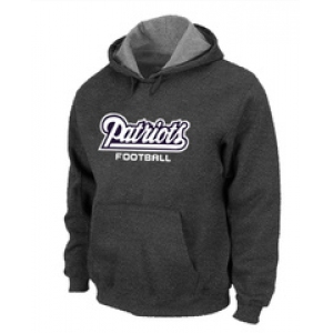 New England Patriots Authentic font Pullover Hoodie D.Grey