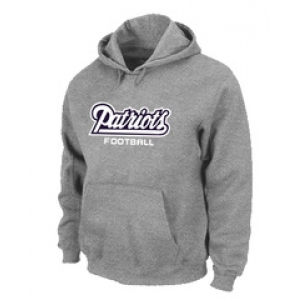 New England Patriots Authentic font Pullover Hoodie Grey