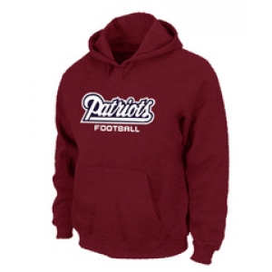 New England Patriots Authentic font Pullover Hoodie Red