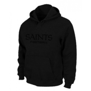New Orleans Sains Authentic font Pullover Hoodie Black