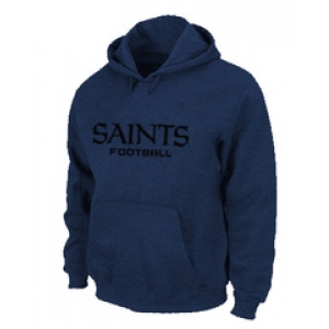 New Orleans Sains Authentic font Pullover Hoodie D.Blue