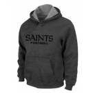 New Orleans Sains Authentic font Pullover Hoodie D.Grey