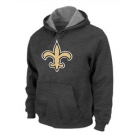 New Orleans Sains Logo Pullover Hoodie D.Grey