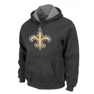 New Orleans Sains Logo Pullover Hoodie D.Grey
