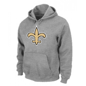 New Orleans Sains Logo Pullover Hoodie Grey