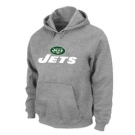 New York Jets Authentic Logo Pullover Hoodie Grey