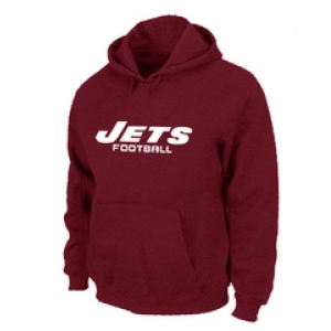New York Jets Authentic font Pullover Hoodie Red