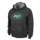 New York Jets Logo Pullover Hoodie D.Grey