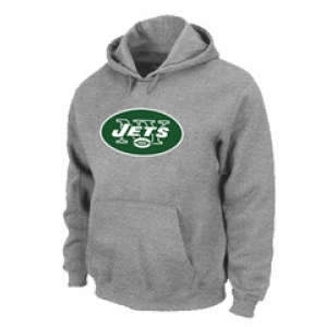 New York Jets Logo Pullover Hoodie Grey