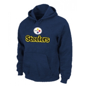 Pittsburgh Steelers Authentic Logo Pullover Hoodie D.Blue