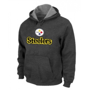 Pittsburgh Steelers Authentic Logo Pullover Hoodie D.GREY