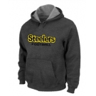 Pittsburgh Steelers Authentic font Pullover Hoodie D.Grey