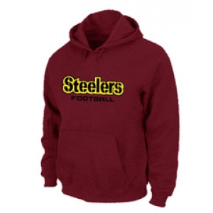Pittsburgh Steelers Authentic font Pullover Hoodie Red