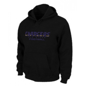 San Diego Charger Authentic font Pullover Hoodie Black