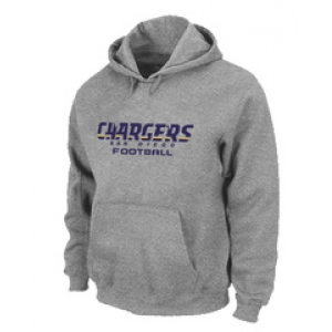 San Diego Charger Authentic font Pullover Hoodie Grey