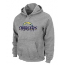 San Diego Chargers Authentic Logo Pullover Hoodie Grey