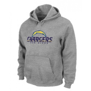 San Diego Chargers Authentic Logo Pullover Hoodie Grey