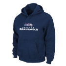 Seattle Seahawks Authentic Logo Pullover Hoodie D.Blue