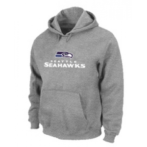 Seattle Seahawks Authentic Logo Pullover Hoodie Grey