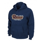 St.Louis Rams Authentic font Pullover Hoodie D.Blue