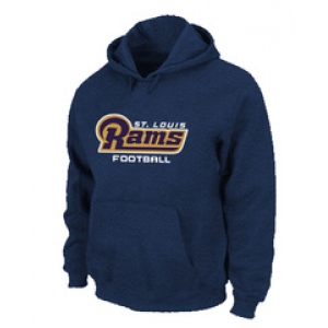 St.Louis Rams Authentic font Pullover Hoodie D.Blue