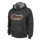 St.Louis Rams Authentic font Pullover Hoodie D.Grey