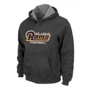 St.Louis Rams Authentic font Pullover Hoodie D.Grey