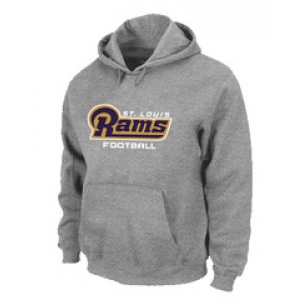 St.Louis Rams Authentic font Pullover Hoodie Grey