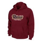 St.Louis Rams Authentic font Pullover Hoodie Red