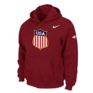 NHL winter Olympics USA Flag Pullover Hoodie red