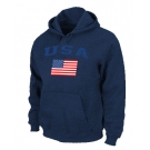 USA Flag Pullover Hoodie D.Blue