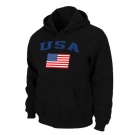 USA Flag Pullover Hoodie black