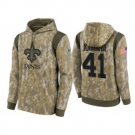 Men's New Orleans Saints #41 Alvin Kamara Camo 2021 Salute To Service Therma Performance Pullover Hoodie