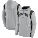 Men's New Orleans Saints Gray Sideline Stack Performance Pullover Hoodie