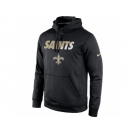 Men's New Orleans Saints Nike Black Kick Off Staff Performance Pullover Hoodie