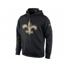 Men's New Orleans Saints Nike Black Warp Performance Pullover Hoodie