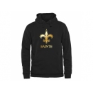 Men's New Orleans Saints Pro Line Black Gold Collection Pullover Hoodie