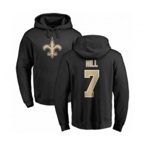 NFL Nike New Orleans Saints #7 Taysom Hill Black Name & Number Logo Pullover Hoodie