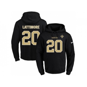 Nike New Orleans Saints #20 Marshon Lattimore Black Name & Number Pullover NFL Hoodie