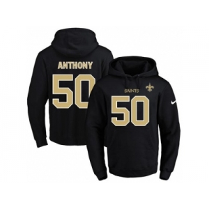 Nike New Orleans Saints #50 Stephone Anthony Black Name & Number Pullover NFL Hoodie