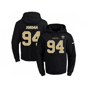 Nike New Orleans Saints #94 Cameron Jordan Black Name & Number Pullover NFL Hoodie