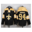Nike New Orleans Saints #94 Cameron Jordan Black Player Pullover Hoodie