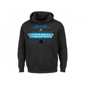 Carolina Panthers Majestic Black 2015 NFC Conference Champions Supreme Ruler VIII Pullover Hoodie