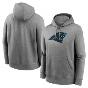 Men's Carolina Panthers Heather Gray Primary Logo Long Sleeve Hoodie