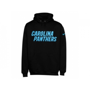 Men's Carolina Panthers Nike Black KO Wordmark Performance Hoodie