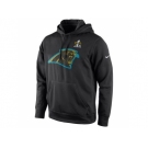 Men's Carolina Panthers Nike Black Super Bowl 50 Bound Team Travel Performance Pullover Hoodie