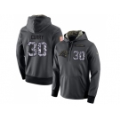 NFL Men's Nike Carolina Panthers #30 Stephen Curry Stitched Black Anthracite Salute to Service Player Performance Hoodie